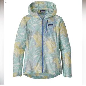 Patagonia Houdini Jacket Tarkine Fern / Atoll Blue Leaves Lightweight Size M